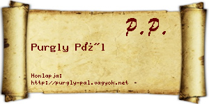 Purgly Pál névjegykártya